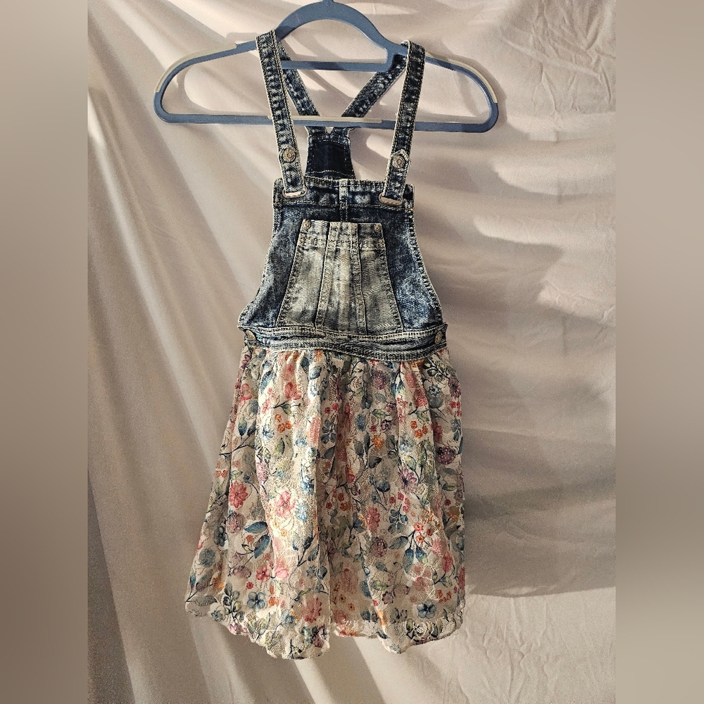 Jordache Girls Overall/skirt dress Medium Floral 7-8